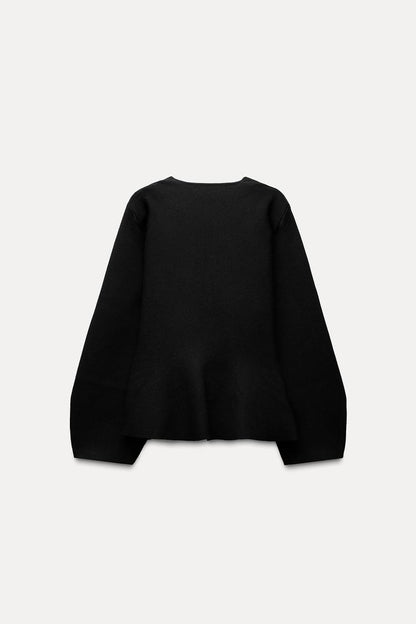 BELTED BLAZER WITH SHOULDER PADS