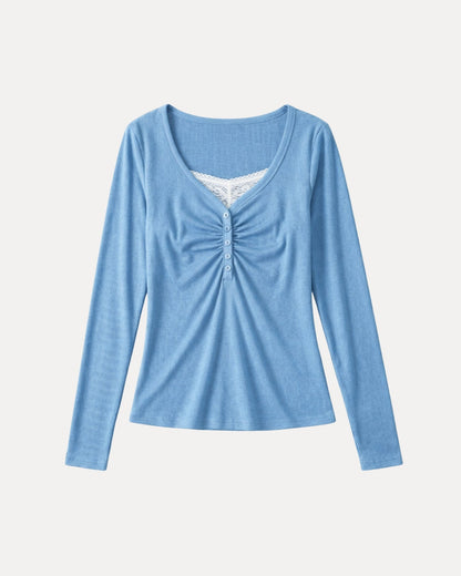 Ruched Henley Top