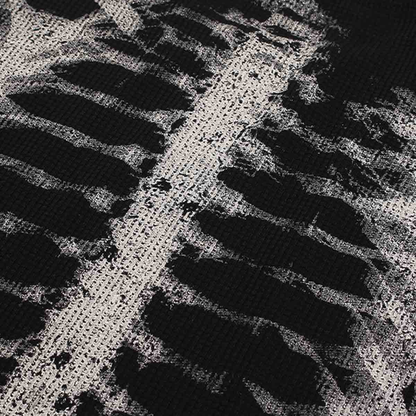 Skeleton Waffle Sweatshirt - Apricot