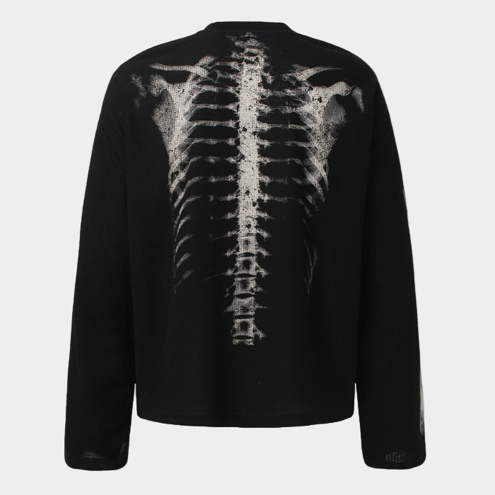 Skeleton Waffle Sweatshirt - Apricot