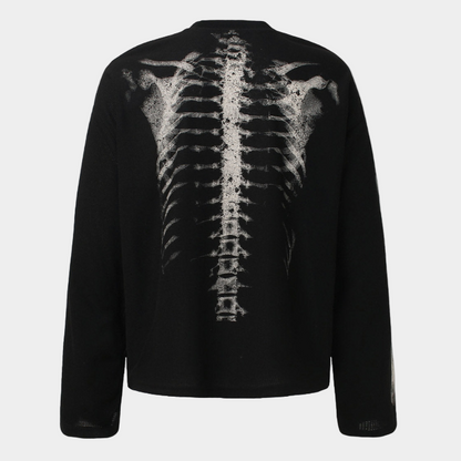 Skeleton Waffle Sweatshirt - Apricot