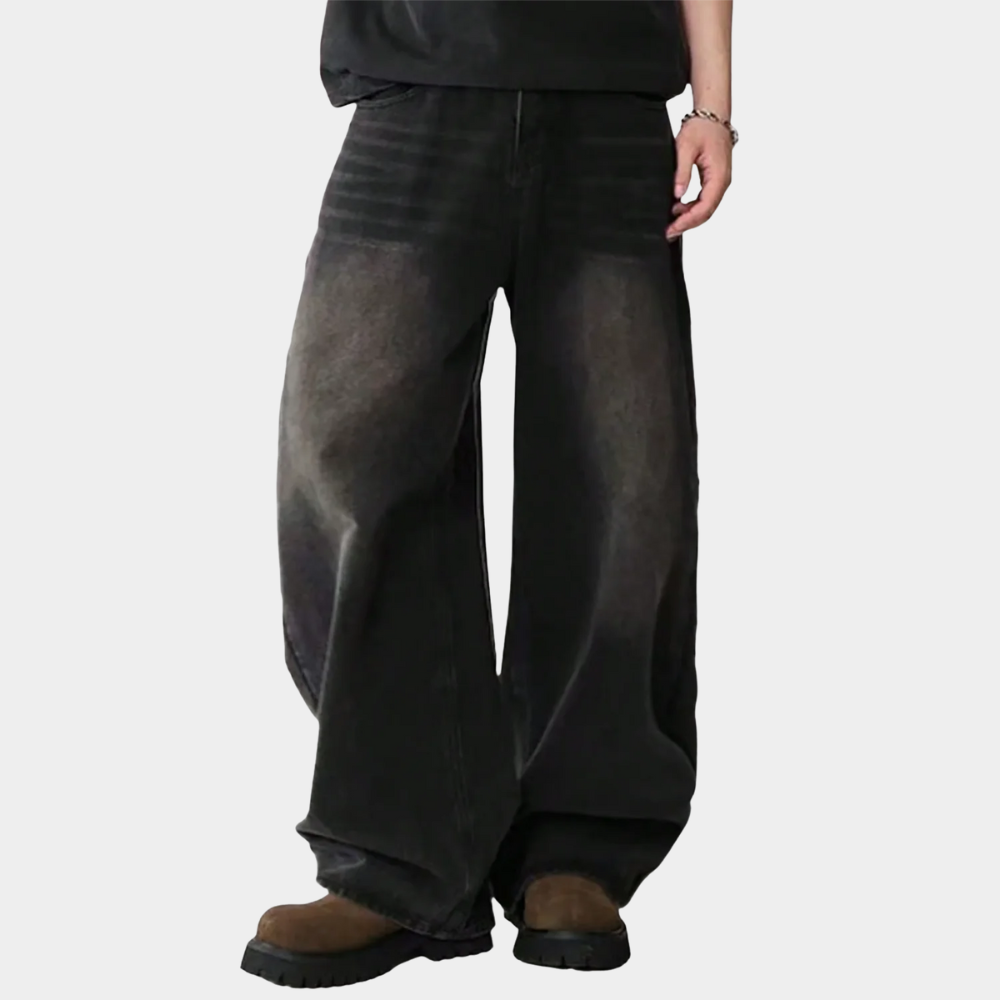Wide Leg Jeans Black - Light Blue