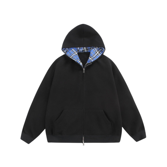 Chequered Zip Hoodie