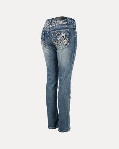 Embroidered Bootcut Jeans
