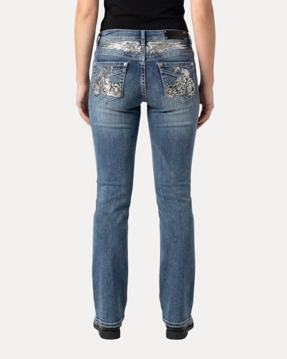 Embroidered Bootcut Jeans