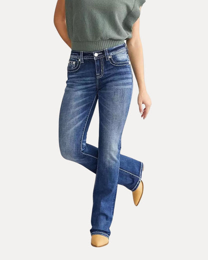 Embroidered Flare Jeans
