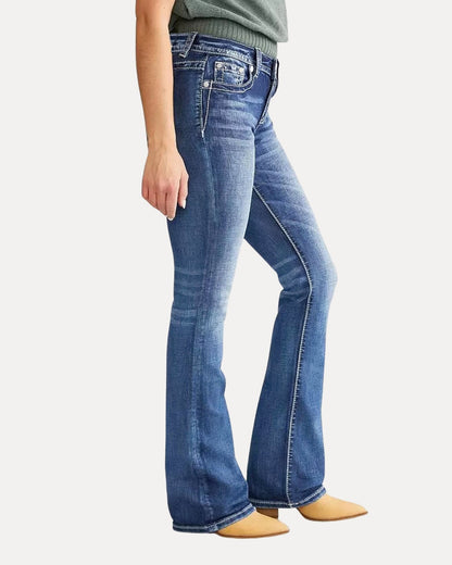 Embroidered Flare Jeans