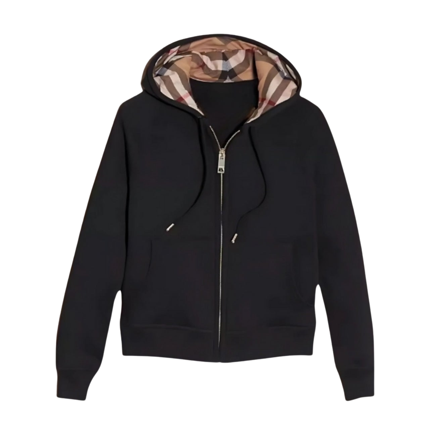Checked Zip Hoodie