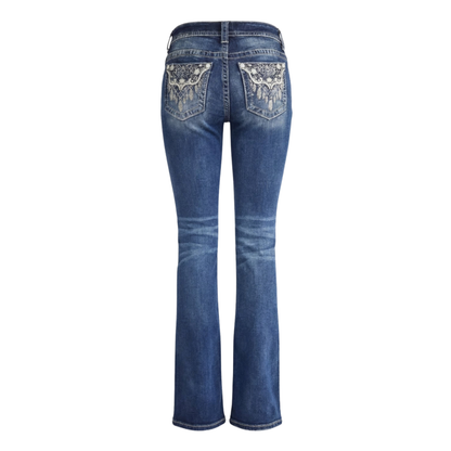 Embroidered Flare Jeans