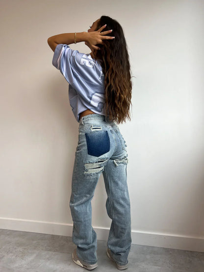 Ripped Straight Leg jeans