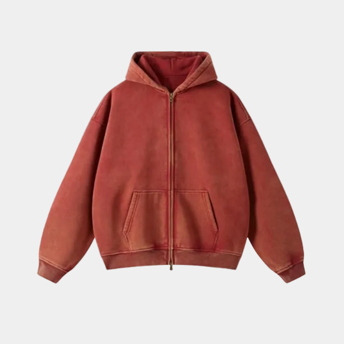 Heavyweight Zipped Hoodie - Light-Gray